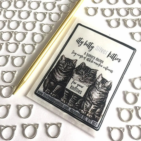 Firefly Notes Stitch Marker- Cat small silver