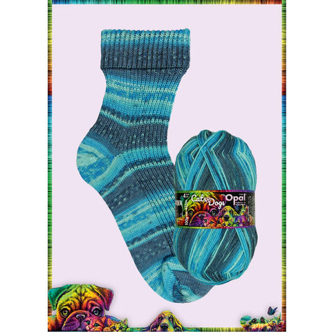 Opal Cats & Dogs- sanftmutiger Stubentiger (teal)