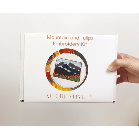MCreativeJ- DIY Mountain and Tulip Landscape Embroidery Kit