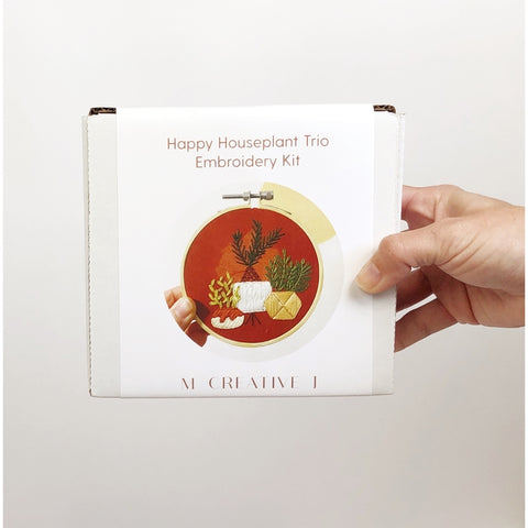 MCreativeJ- DIY Beginner Happy Houseplant Trio Embroidery Kit