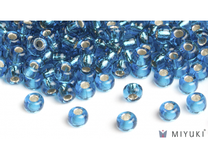 Miyuki 6/0 Glass Beads- 25 Silverlined Capri Blue