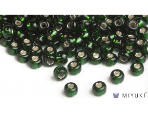 Miyuki 6/0 Glass Beads- 27 Silverlined Deep Emerald