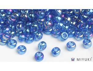 Miyuki 6/0 Glass Beads- 291 Transparent Capri Blue AB
