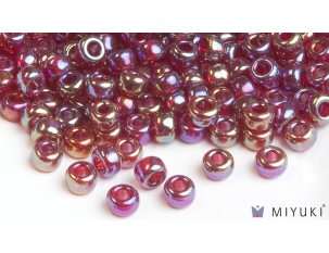 Miyuki 6/0 Glass Beads- 298 Transparent Ruby AB