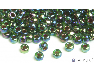 Miyuki 6/0 Glass Beads- 344 Colbalt-lined Green AB