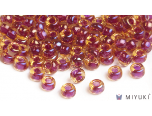 Miyuki 6/0 Glass Beads- 363 Cranberry-lined Topaz AB