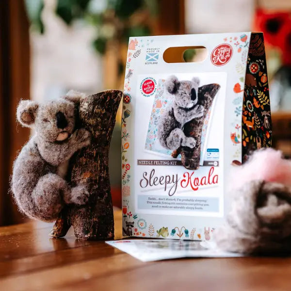 The Crafty Kit Company- Sleeping Koala Needle Felting Kit